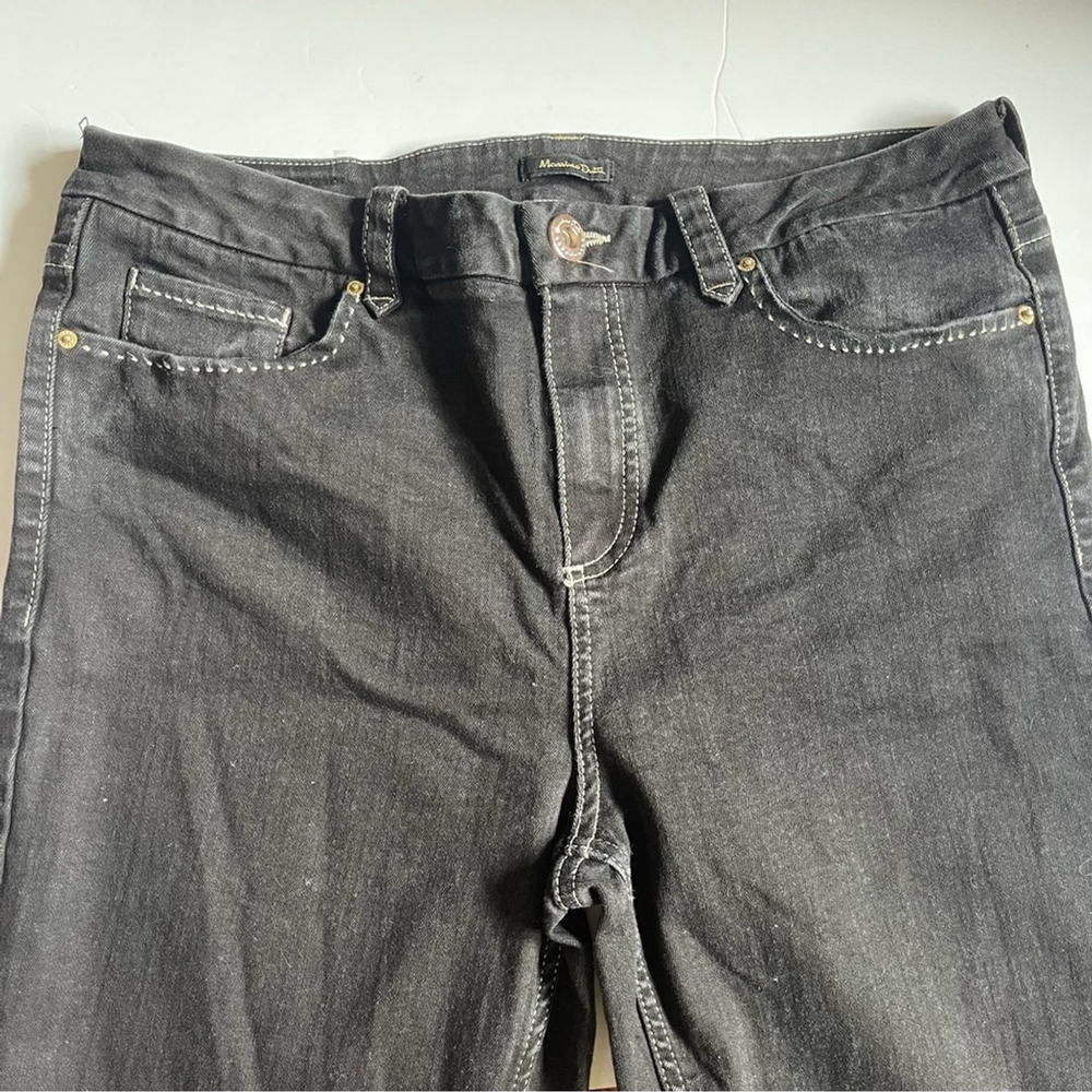 Massimo Dutti Black Running Stitch Trim Bootcut Jeans US 12 - Picture 3 of 7